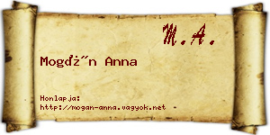 Mogán Anna névjegykártya